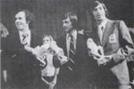 Nagroda dla najlepszych piłkarzy, od lewej Beckenbauer, Cruyff i Deyna